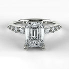 Anillo de Compromiso Eterno - Esmeralda en oro blanco - vista 1