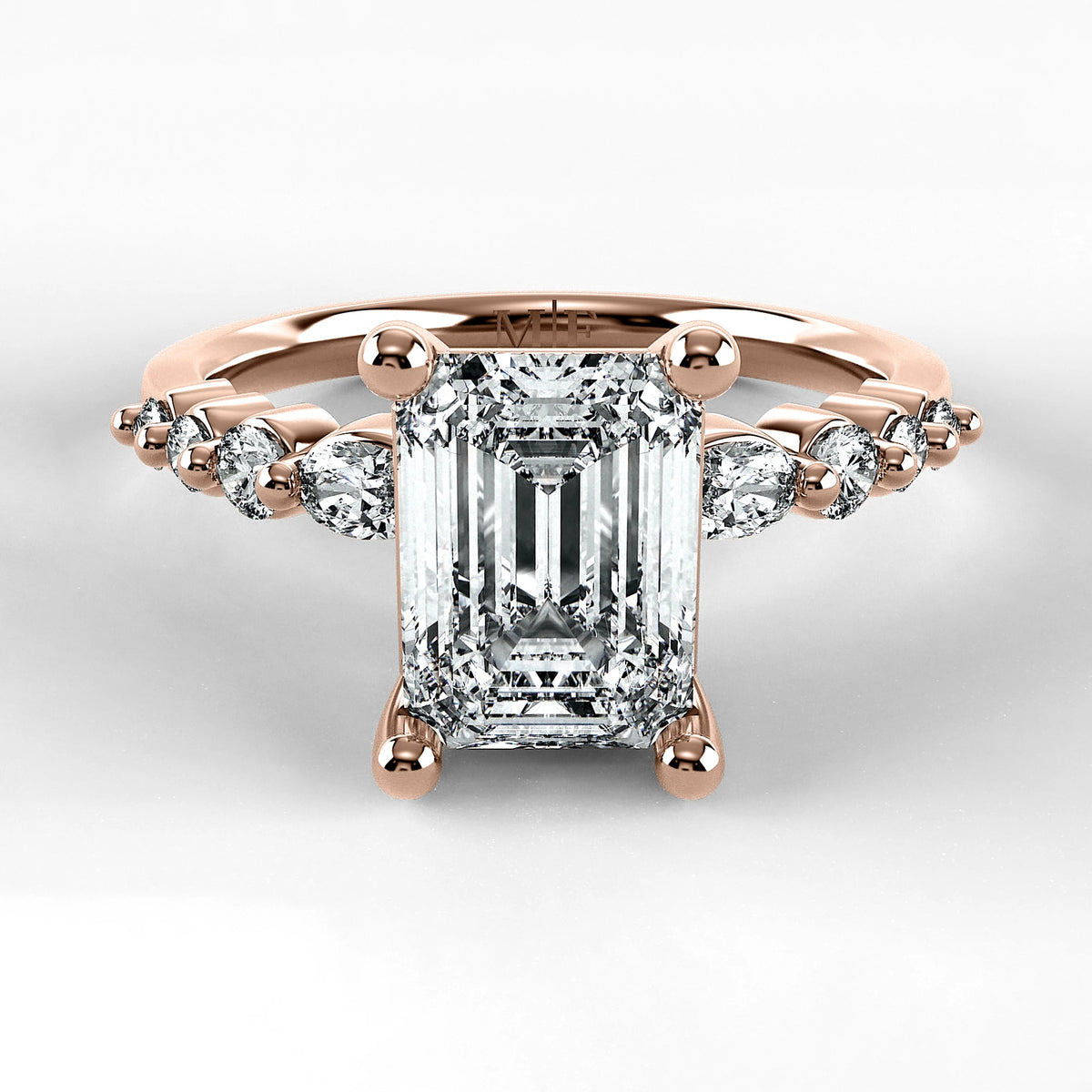 Anillo de Compromiso Eterno - Esmeralda en oro rosa - vista 1