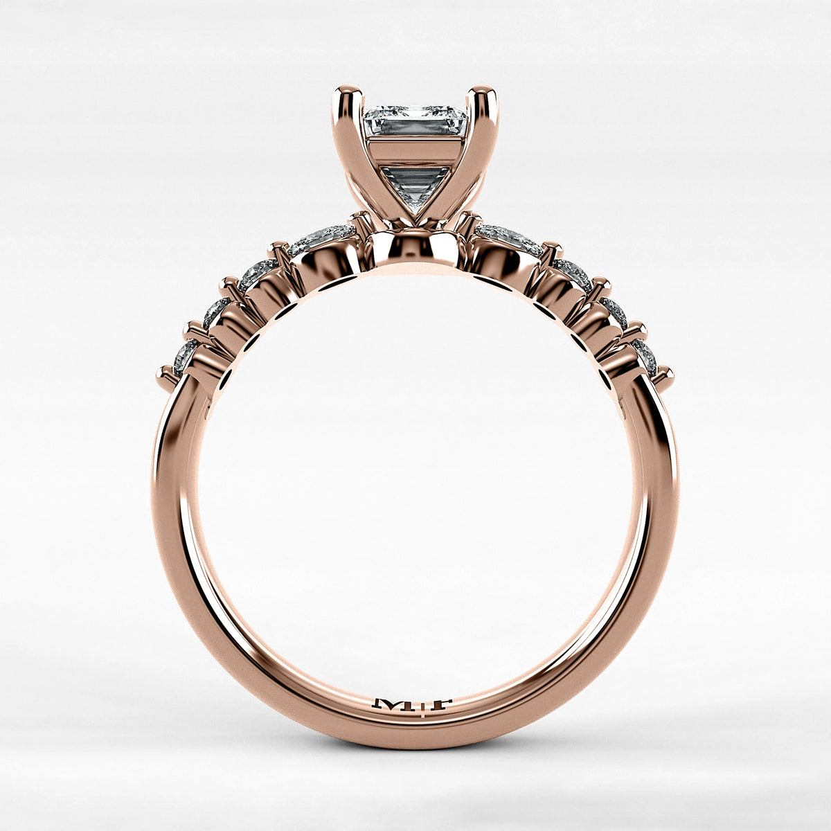Anillo de Compromiso Eterno - Esmeralda en oro rosa - vista 3