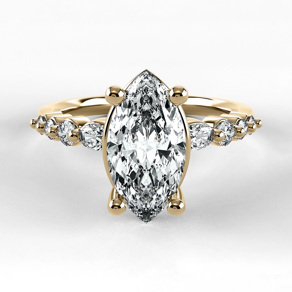 Anillo de Compromiso Eterno - Marquesa en oro amarillo - vista 1