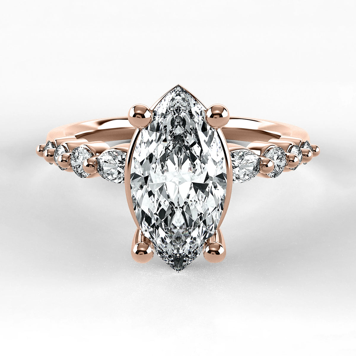 Anillo de Compromiso Eterno - Marquesa en oro rosa - vista 1