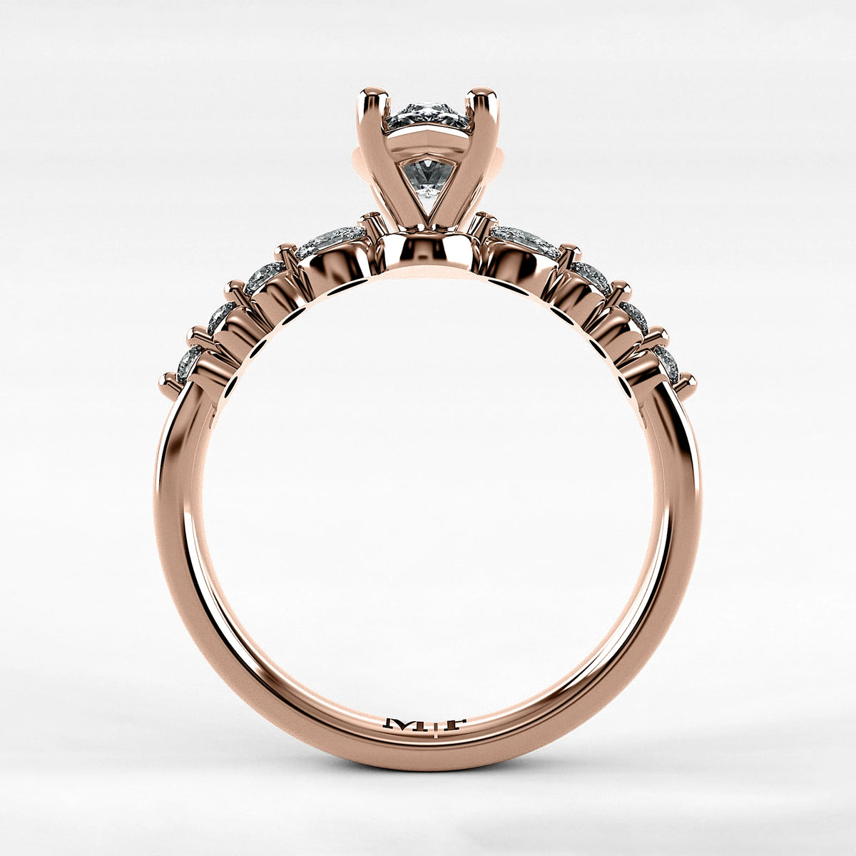 Anillo de Compromiso Eterno - Marquesa en oro rosa - vista 3