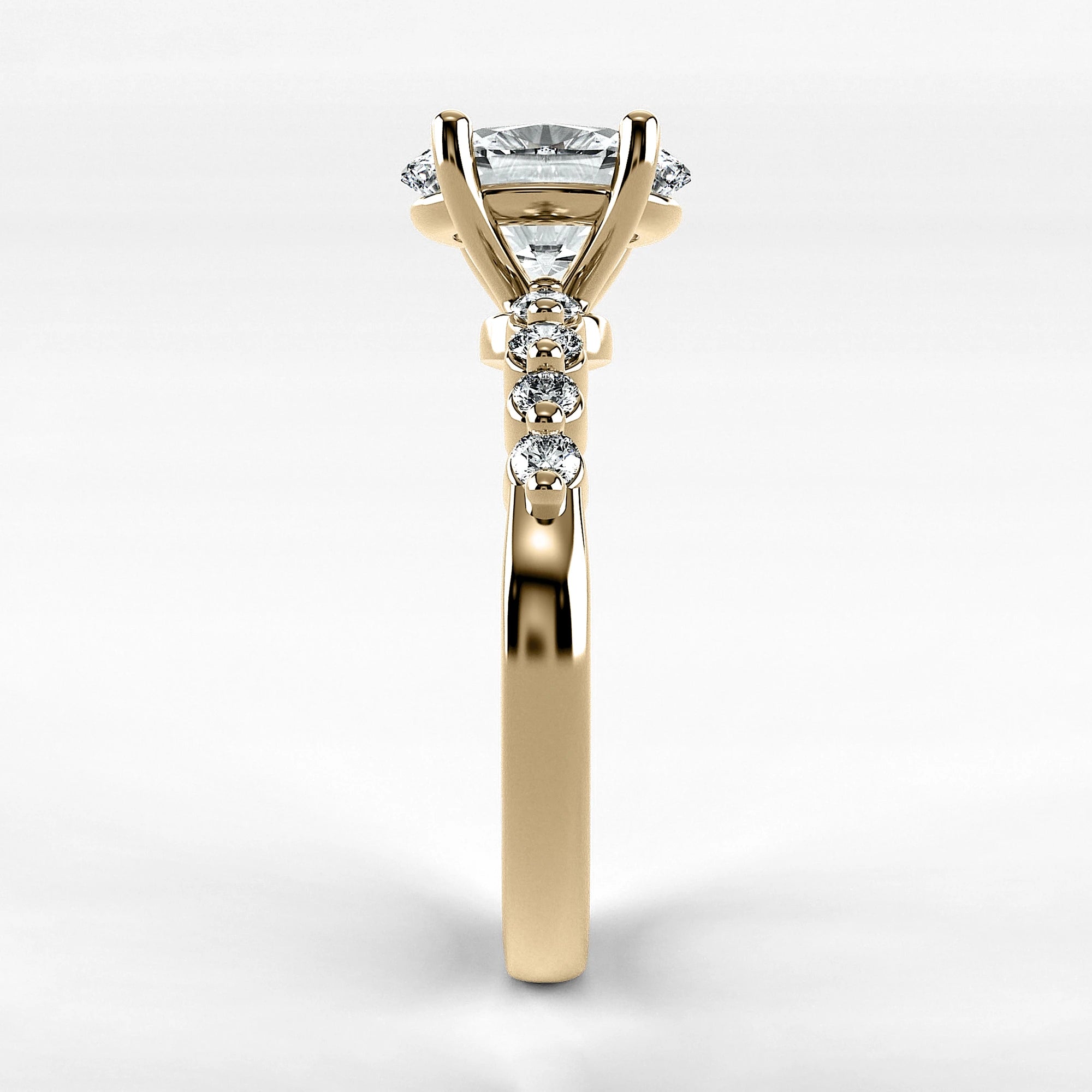 Anillo de Compromiso Eterno - Oval en oro amarillo - vista 2