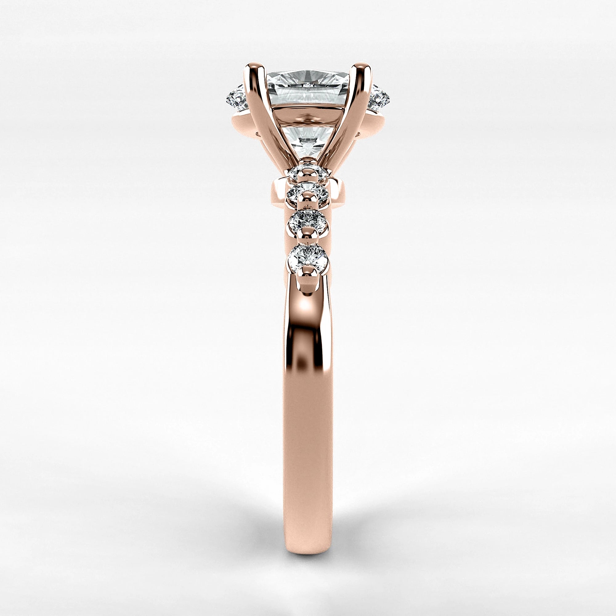 Anillo de Compromiso Eterno - Oval en oro rosa - vista 2