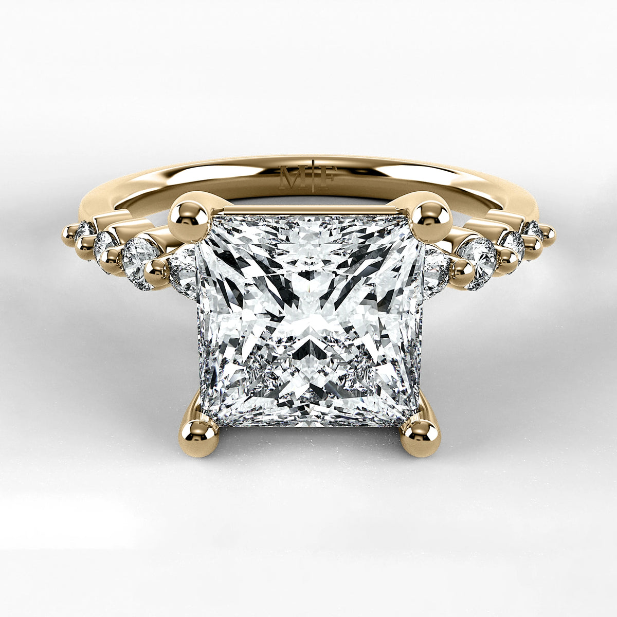Anillo de Compromiso Eterno - Princess en oro amarillo - vista 1