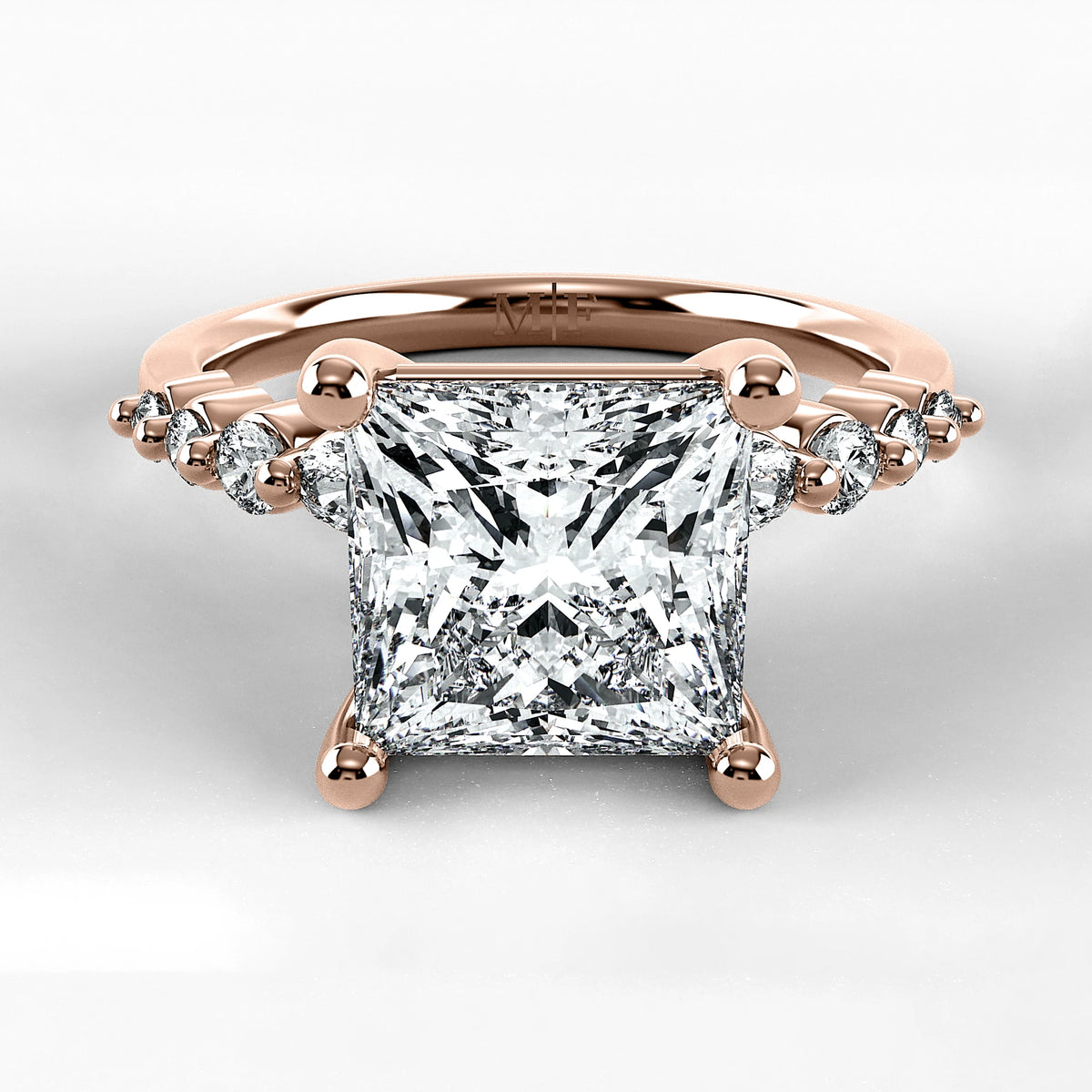 Anillo de Compromiso Eterno - Princess en oro rosa - vista 1