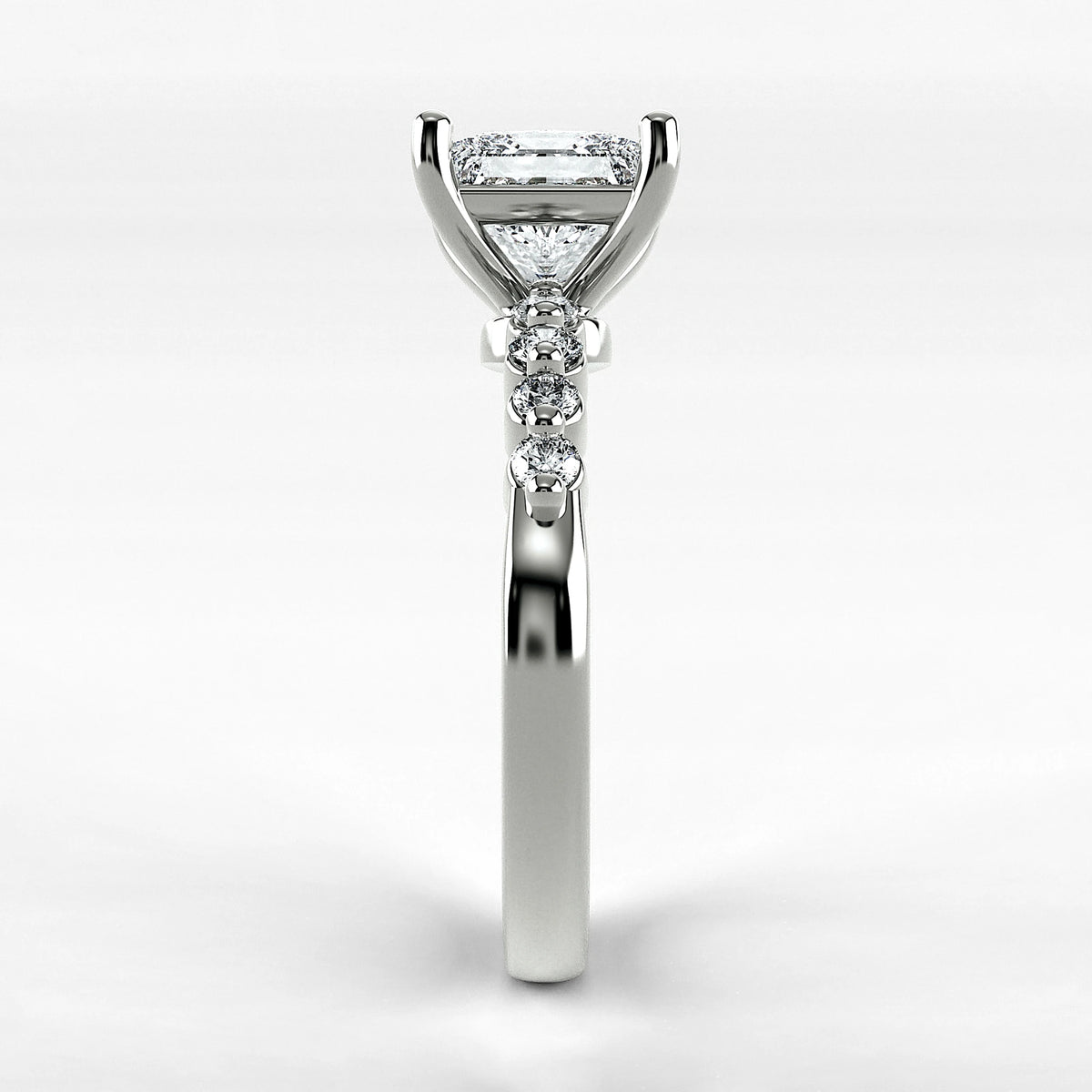 Anillo de Compromiso Eterno - Princess en oro blanco - vista 2