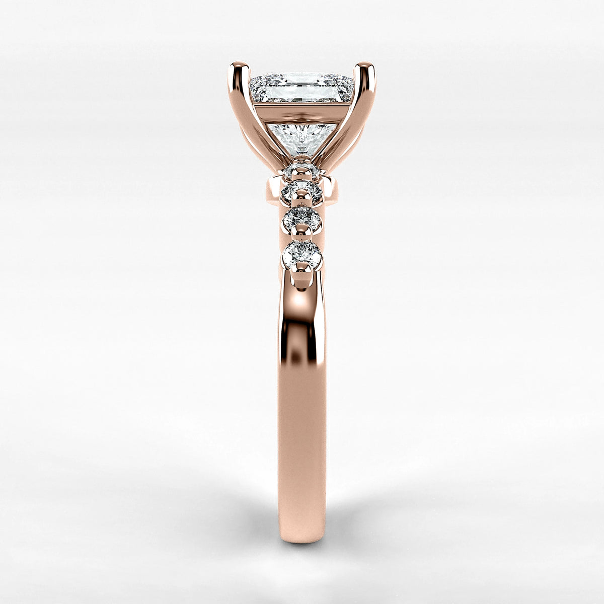 Anillo de Compromiso Eterno - Princess en oro rosa - vista 2