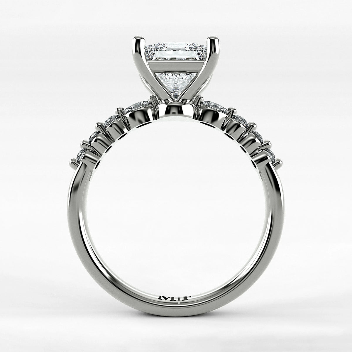Anillo de Compromiso Eterno - Princess en oro blanco - vista 3