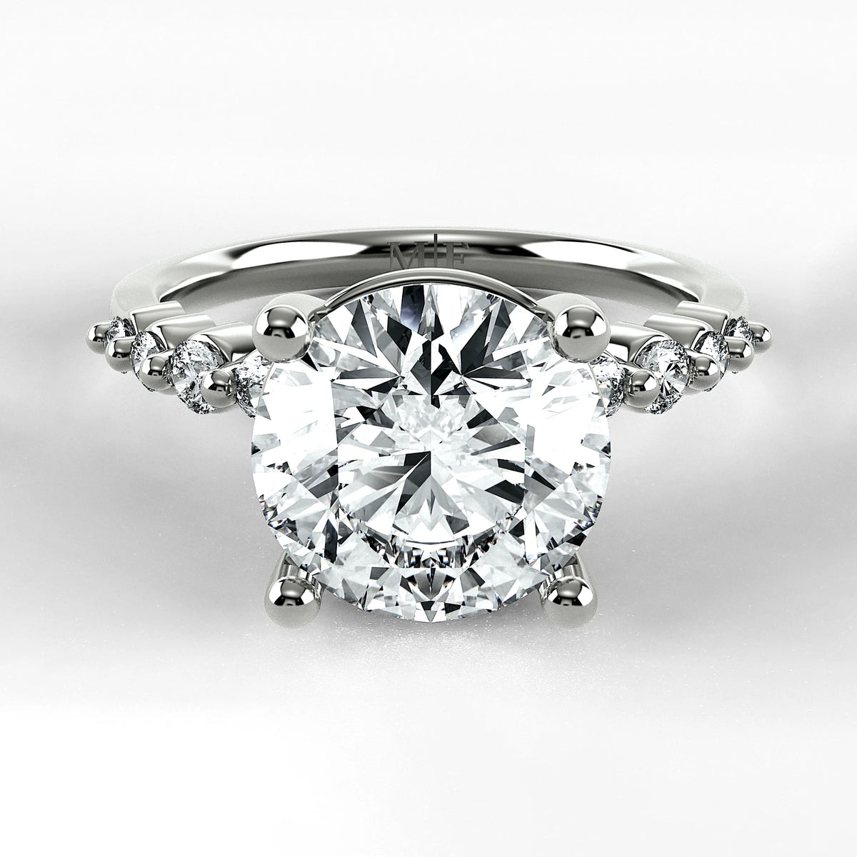 Anillo de Compromiso Eterno - Redondo en oro blanco - vista 1