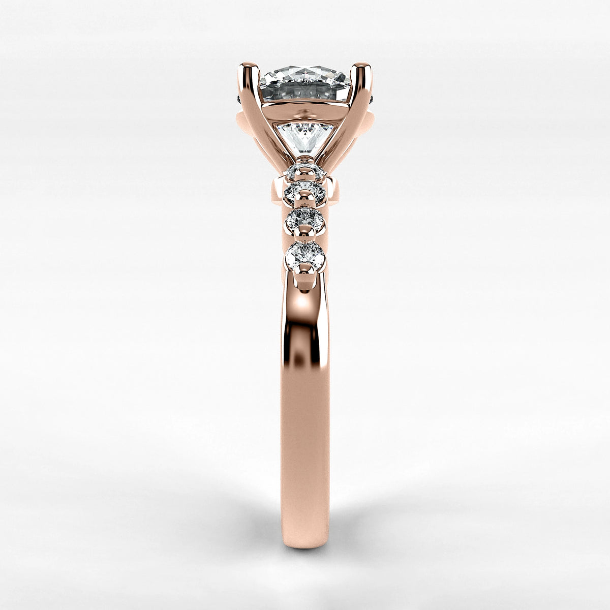 Anillo de Compromiso Eterno - Redondo en oro rosa - vista 2