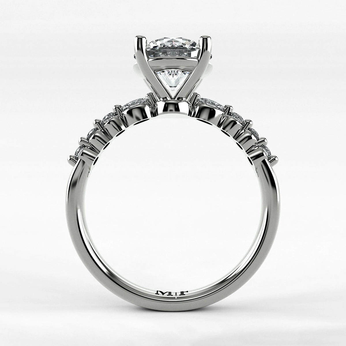 Anillo de Compromiso Eterno - Redondo en oro blanco - vista 3