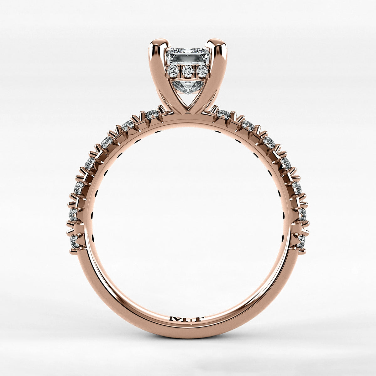 Anillo de Compromiso Herencia - Esmeralda en oro rosa - vista 3