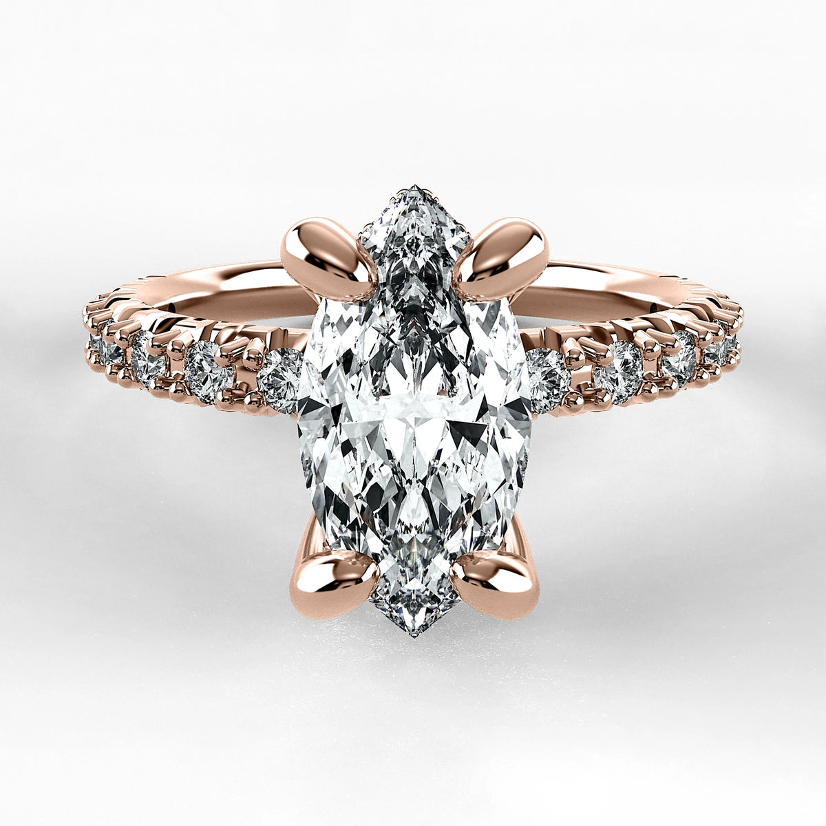 Anillo de Compromiso Herencia - Marquesa en oro rosa - vista 1
