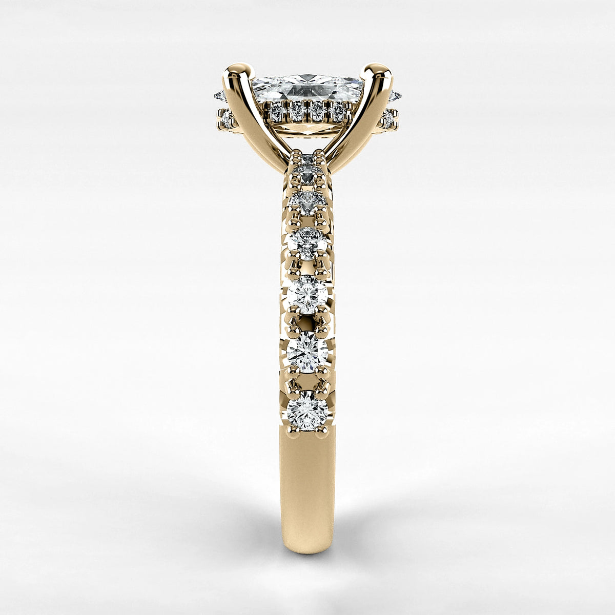 Anillo de Compromiso Herencia - Marquesa en oro amarillo - vista 2