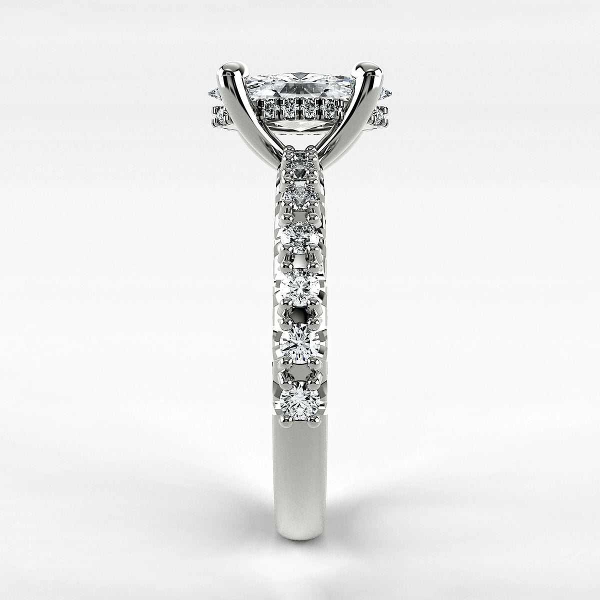Anillo de Compromiso Herencia - Marquesa en oro blanco - vista 2