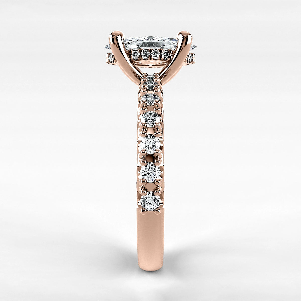 Anillo de Compromiso Herencia - Marquesa en oro rosa - vista 2
