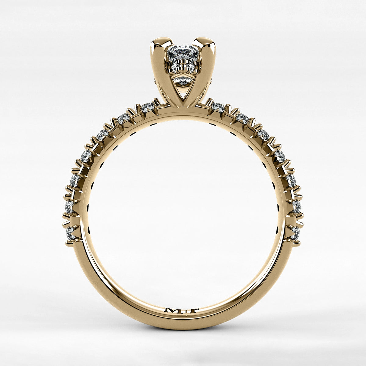 Anillo de Compromiso Herencia - Marquesa en oro amarillo - vista 3