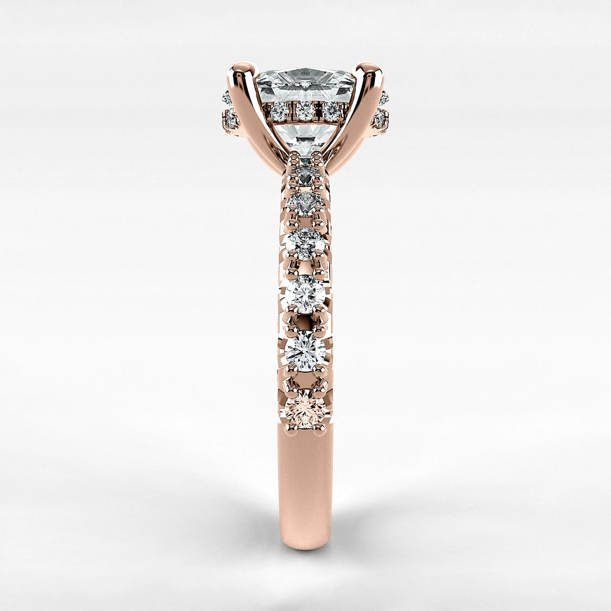 Anillo de Compromiso Herencia - Oval en oro rosa - vista 2