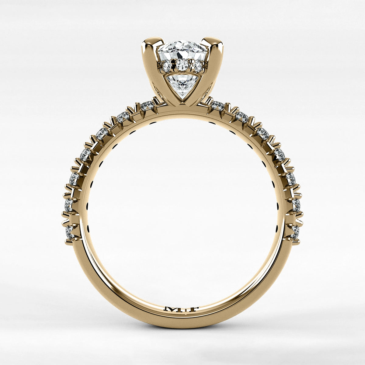 Anillo de Compromiso Herencia - Oval en oro amarillo - vista 3