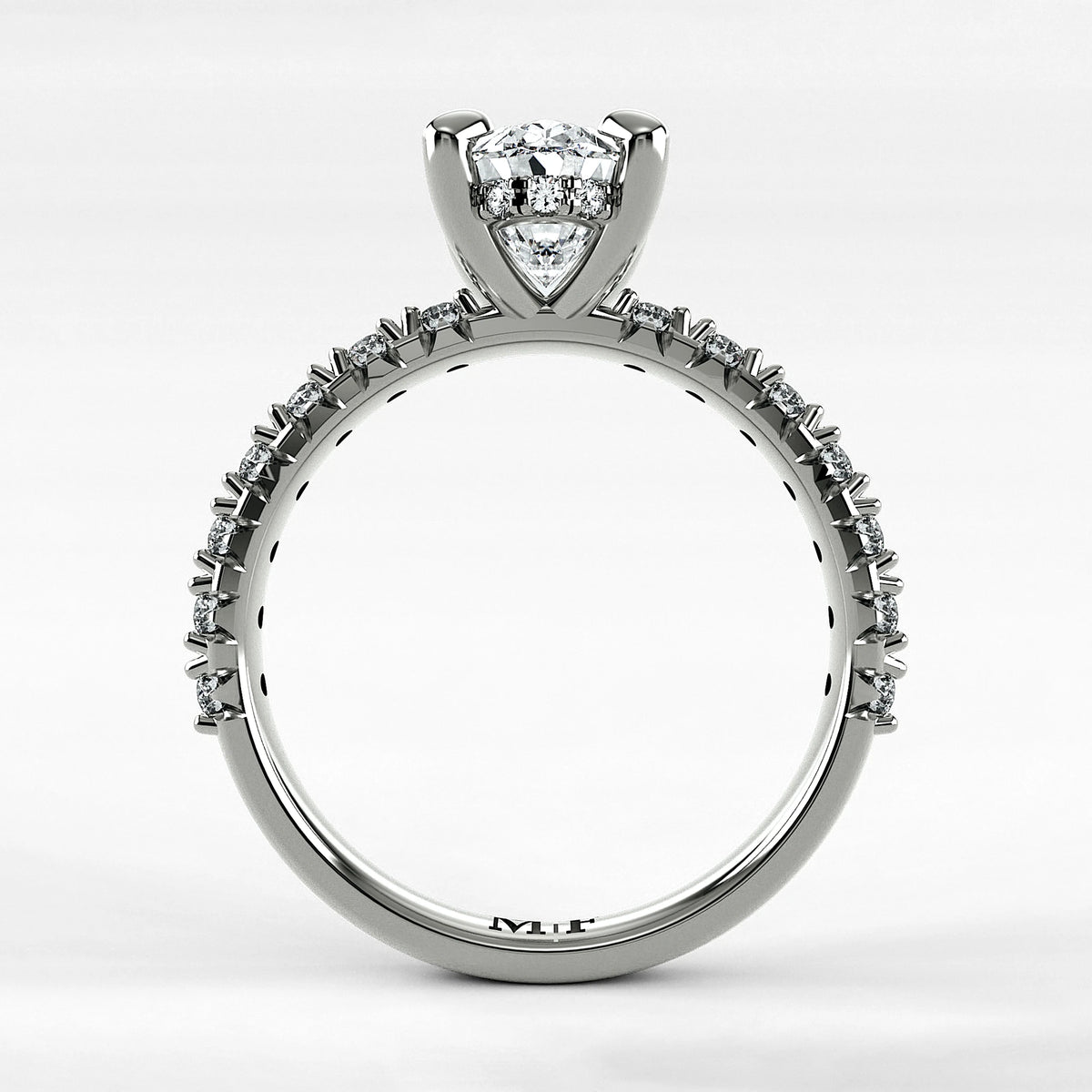 Anillo de Compromiso Herencia - Oval en oro blanco - vista 3