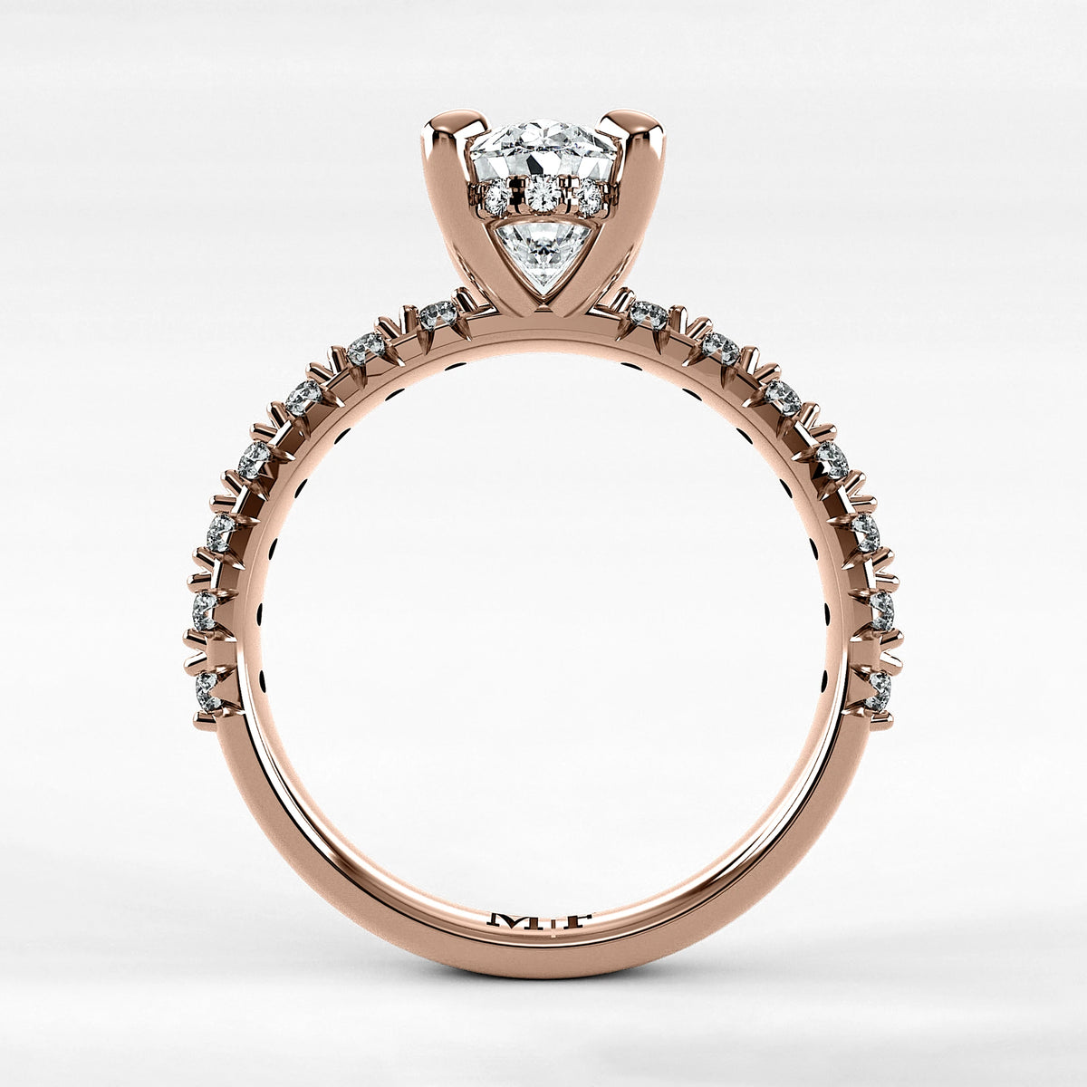 Anillo de Compromiso Herencia - Oval en oro rosa - vista 3