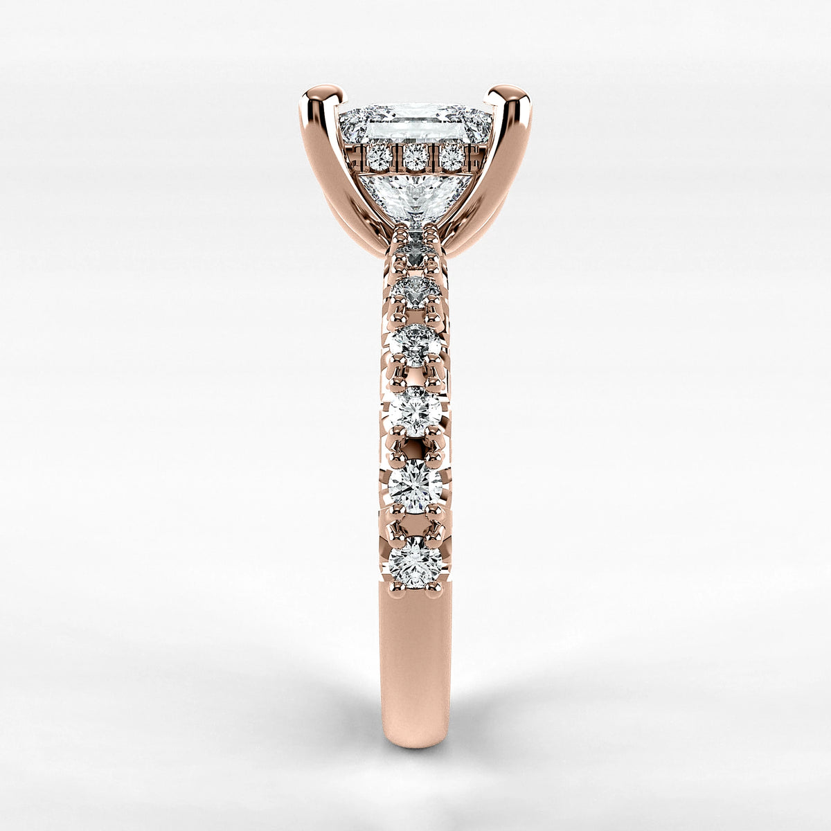 Anillo de Compromiso Herencia - Princess en oro rosa - vista 2