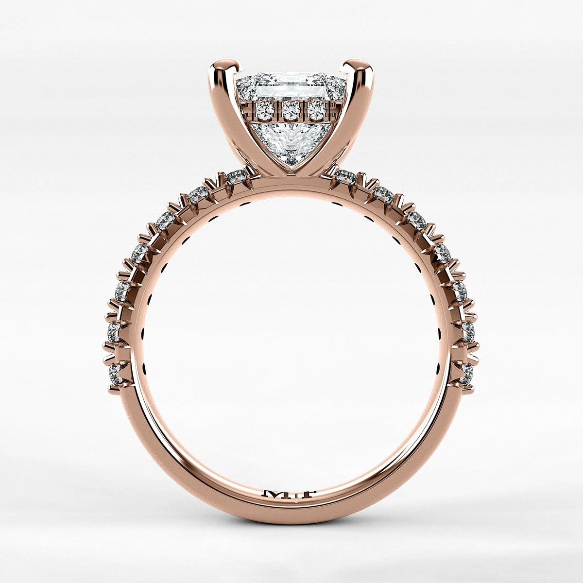 Anillo de Compromiso Herencia - Princess en oro rosa - vista 3