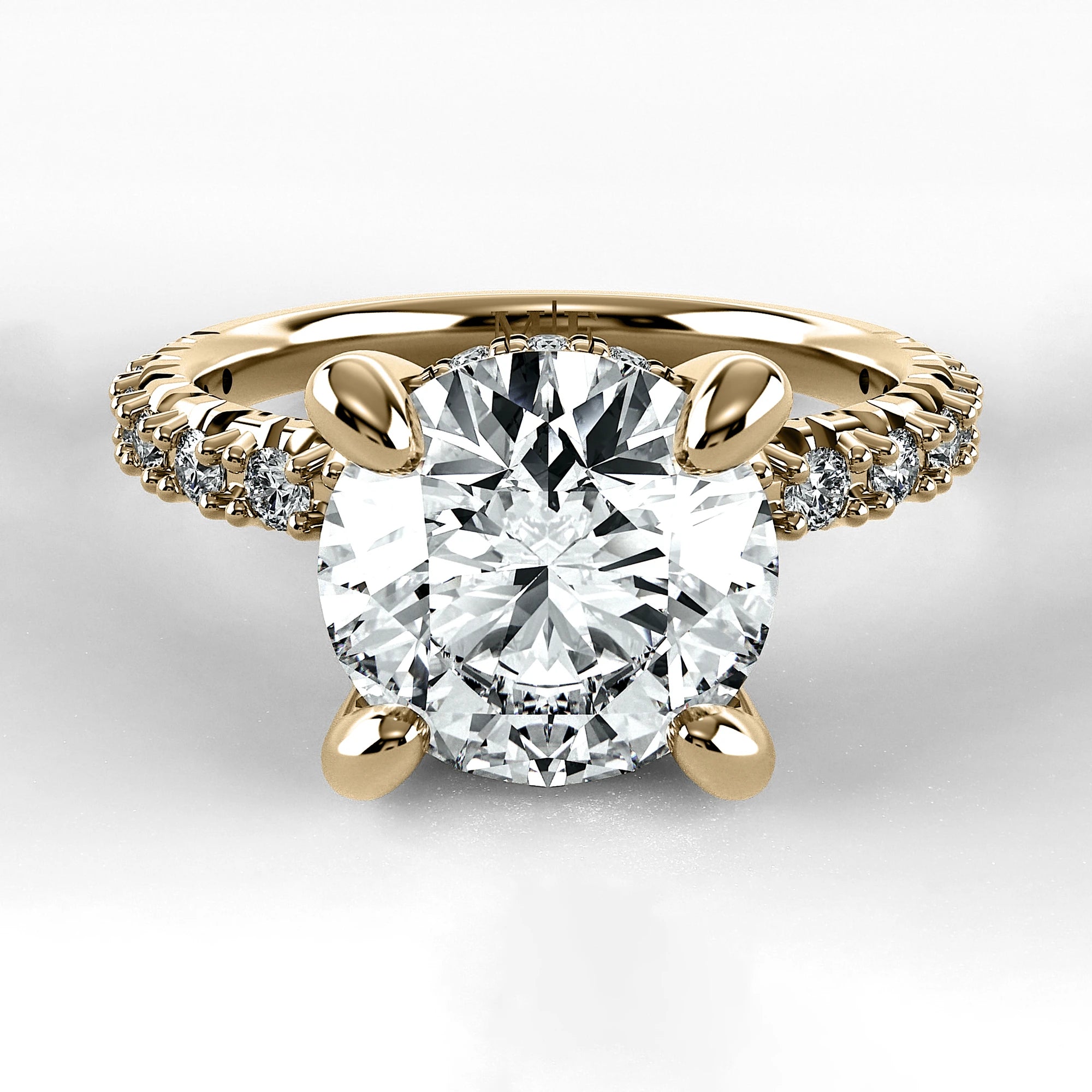 Anillo de Compromiso Herencia - Redondo en oro amarillo - vista 1