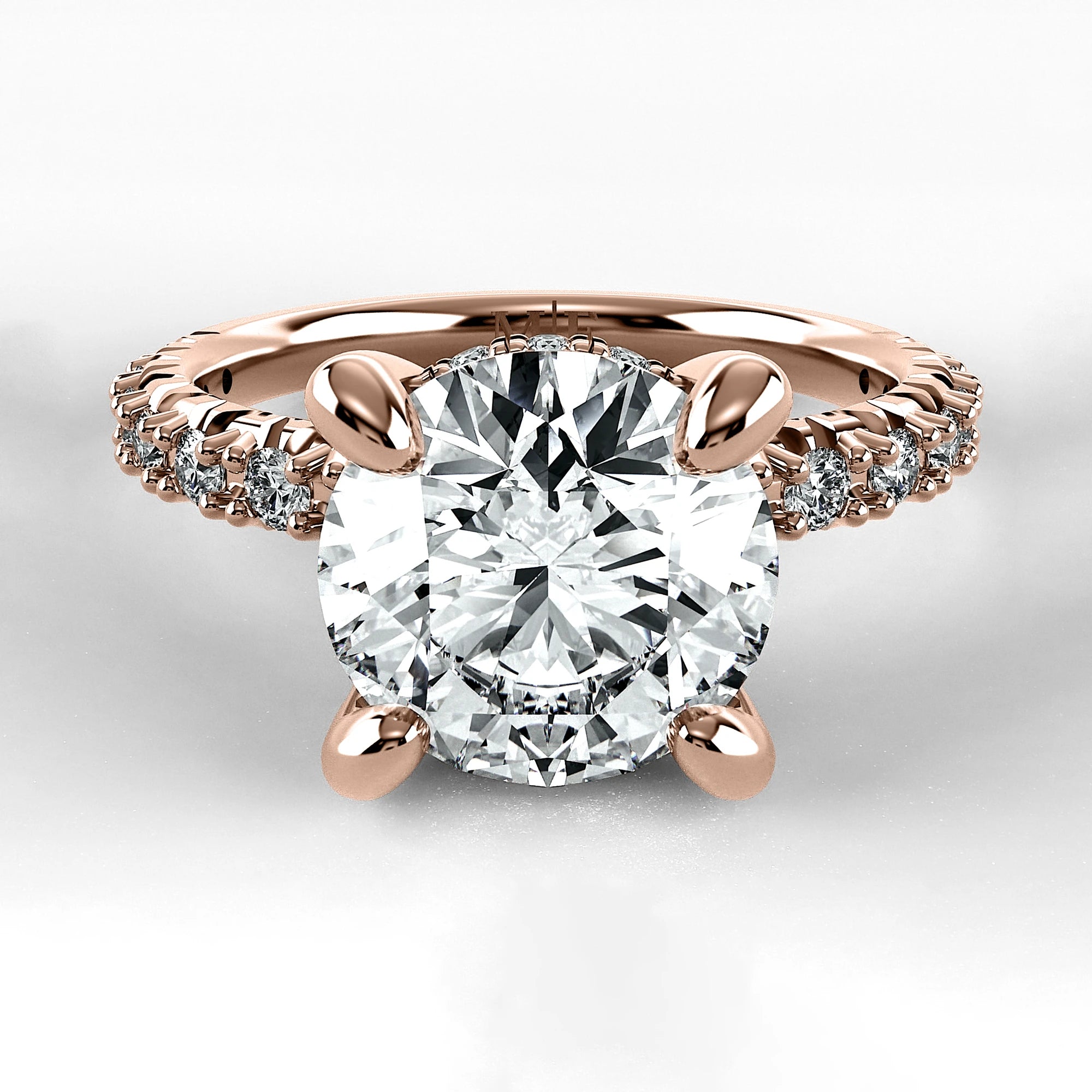 Anillo de Compromiso Herencia - Redondo en oro rosa - vista 1
