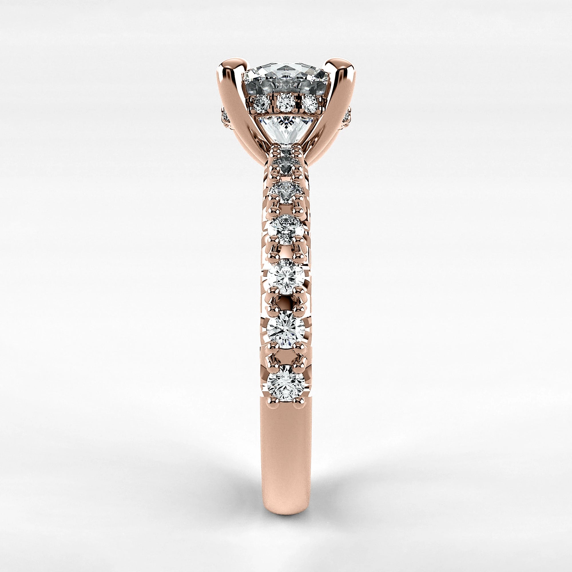 Anillo de Compromiso Herencia - Redondo en oro rosa - vista 2