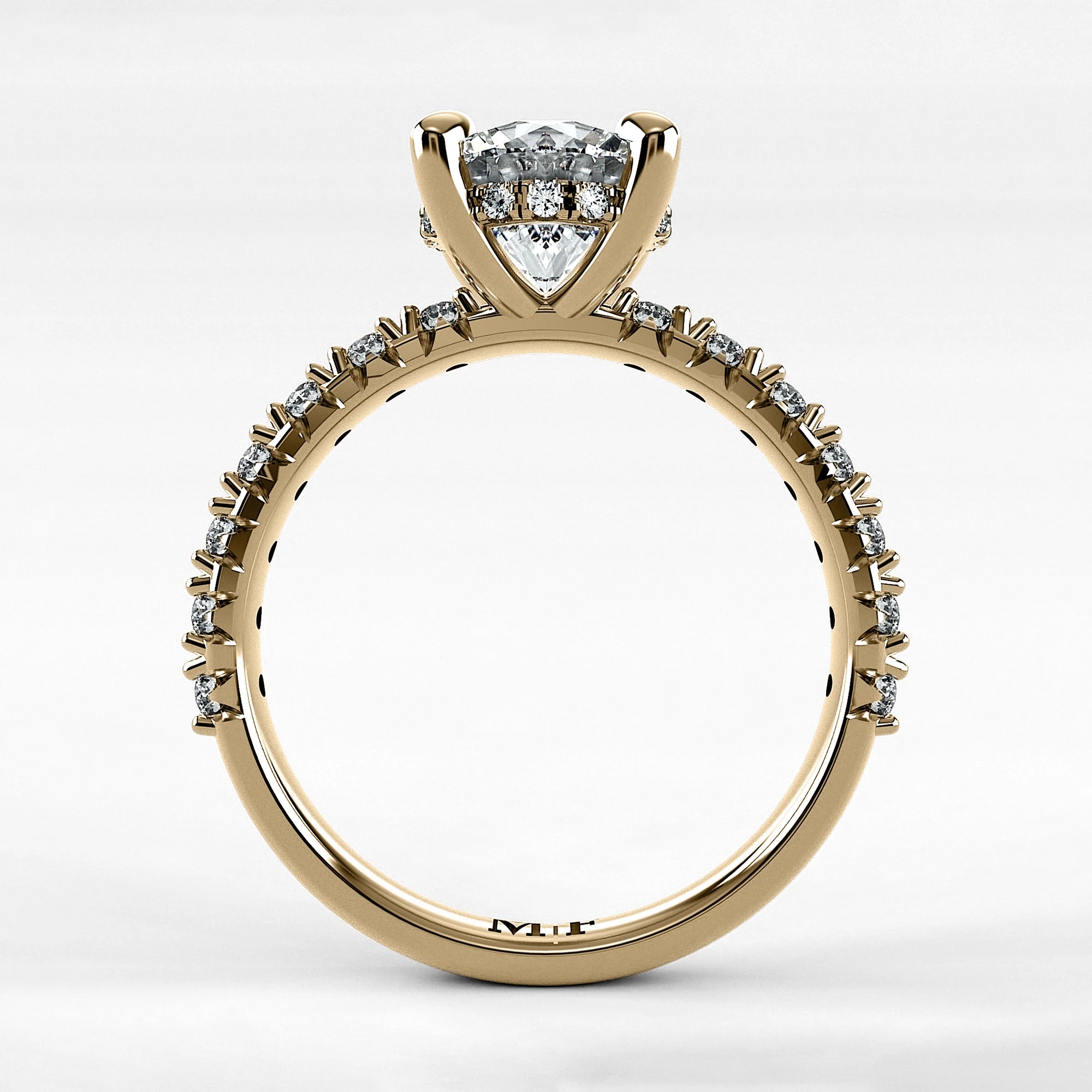 Anillo de Compromiso Herencia - Redondo en oro amarillo - vista 3