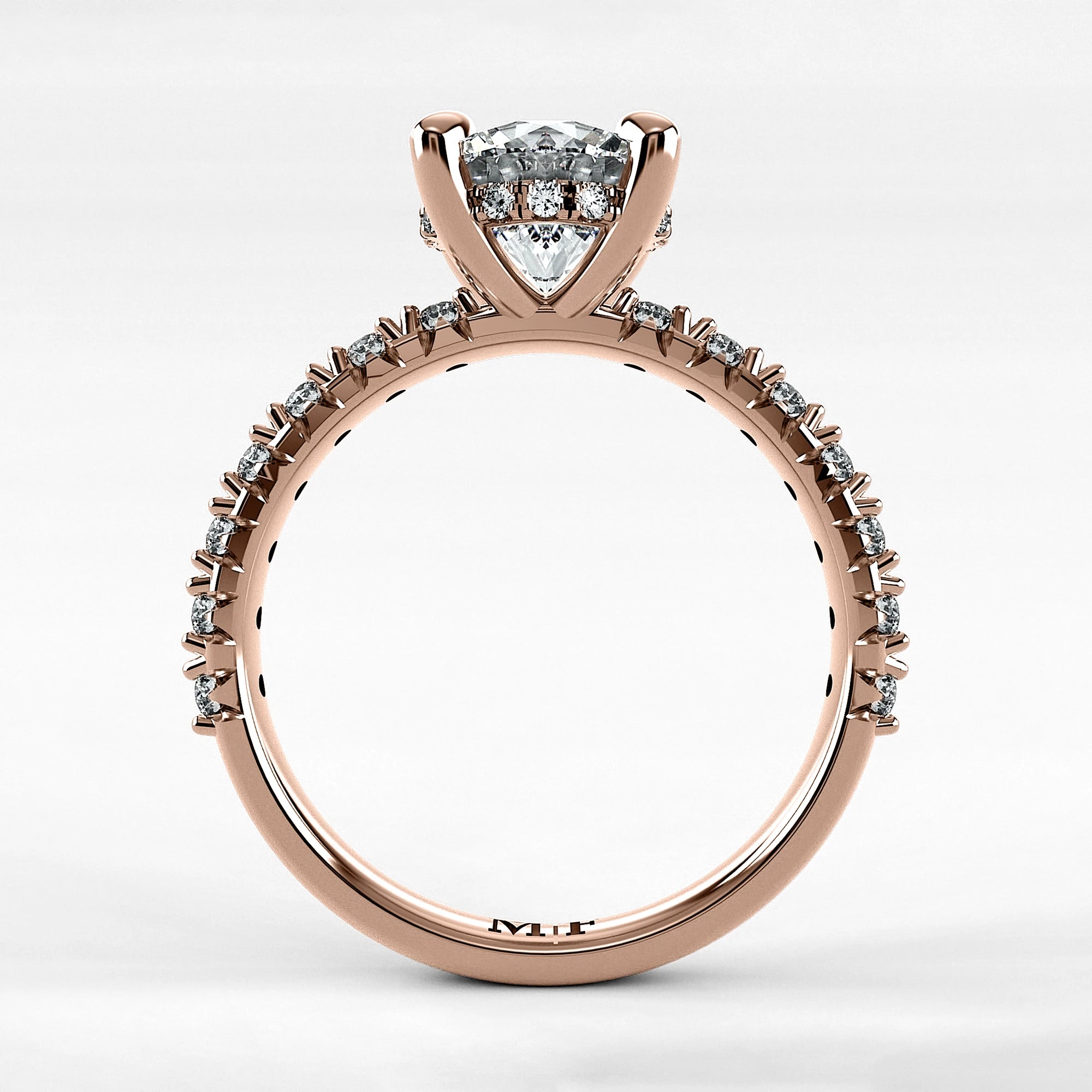 Anillo de Compromiso Herencia - Redondo en oro rosa - vista 3