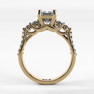 Anillo de Compromiso Noble - Esmeralda en oro amarillo - vista 3