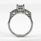 Anillo de Compromiso Noble - Esmeralda en oro blanco - vista 3