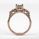 Anillo de Compromiso Noble - Esmeralda en oro rosa - vista 3