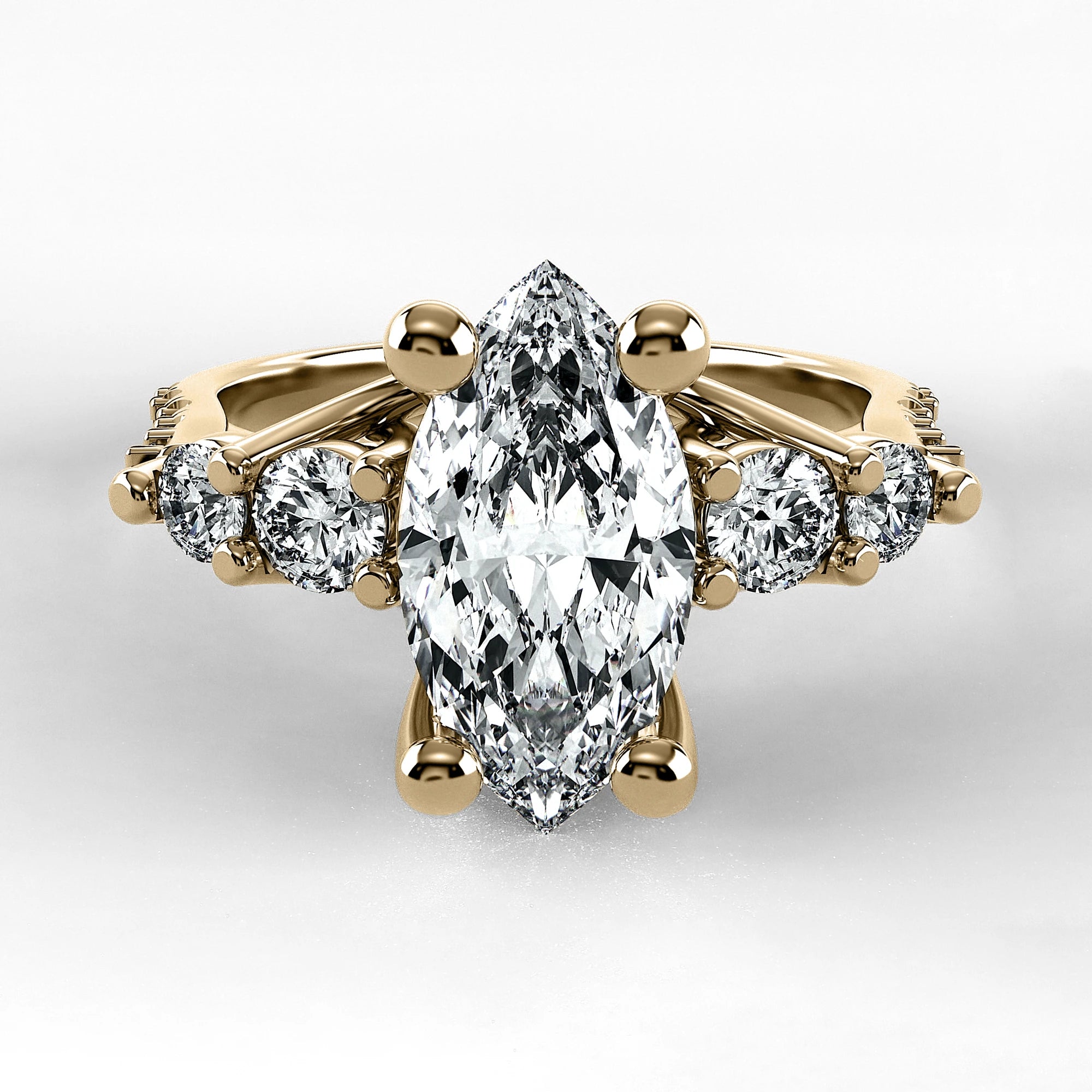 Anillo de Compromiso Noble - Marquesa en oro amarillo - vista 1