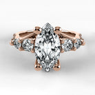 Anillo de Compromiso Noble - Marquesa en oro rosa - vista 1