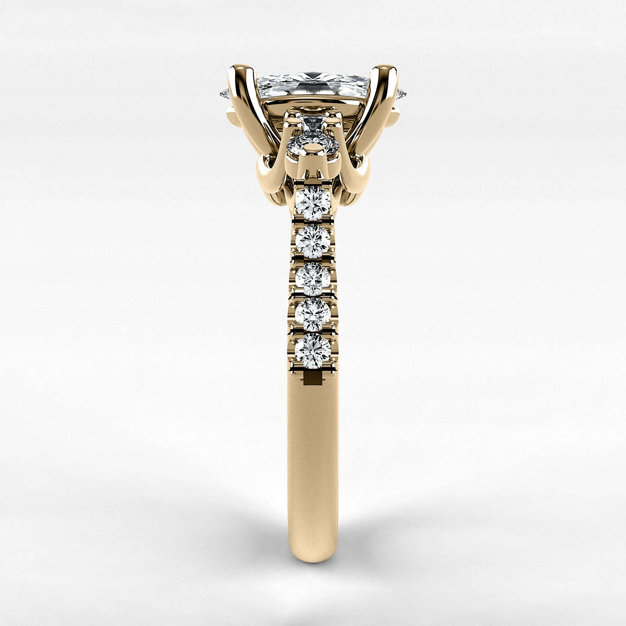 Anillo de Compromiso Noble - Marquesa en oro amarillo - vista 2