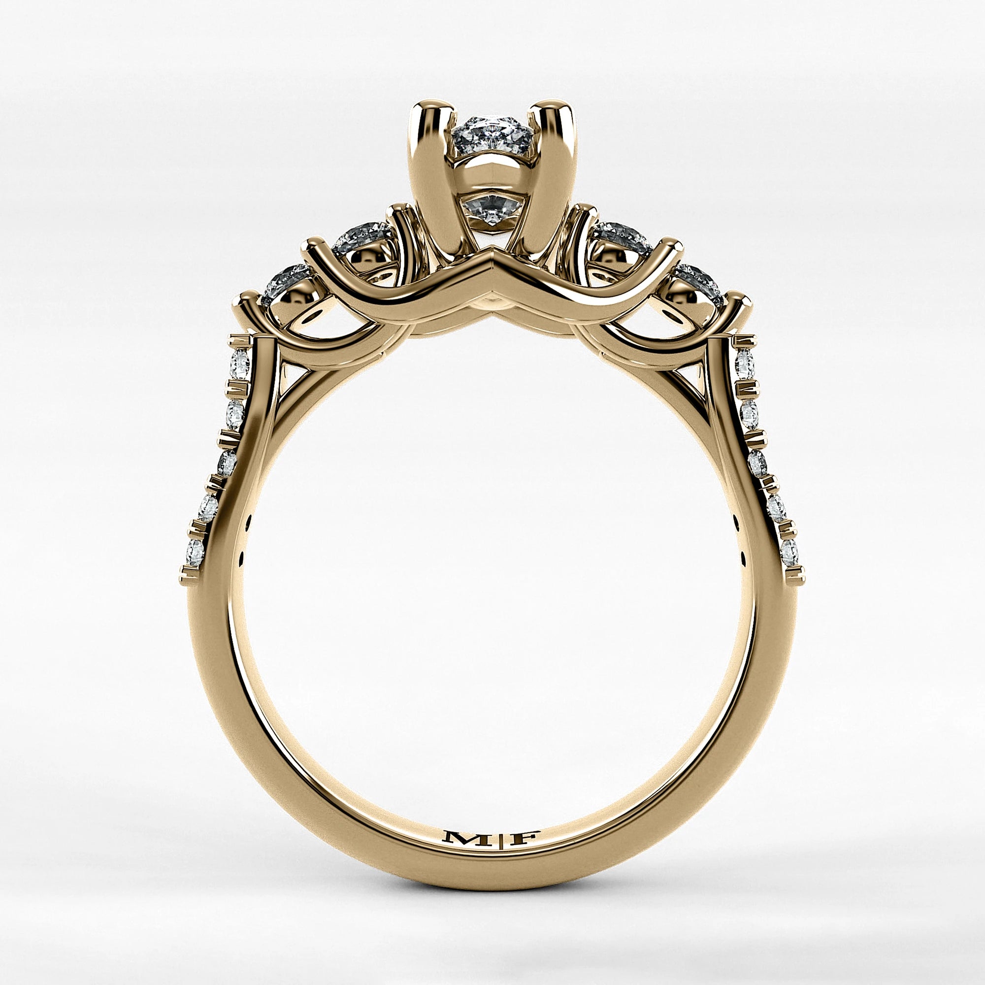 Anillo de Compromiso Noble - Marquesa en oro amarillo - vista 3