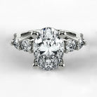 Anillo de Compromiso Noble - Oval en oro blanco - vista 1