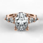 Anillo de Compromiso Noble - Oval en oro rosa - vista 1