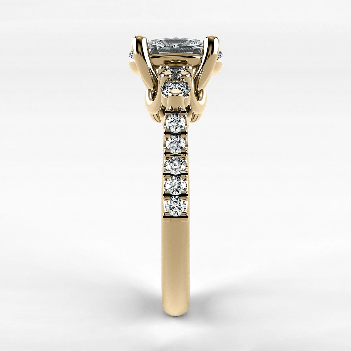 Anillo de Compromiso Noble - Oval en oro amarillo - vista 2