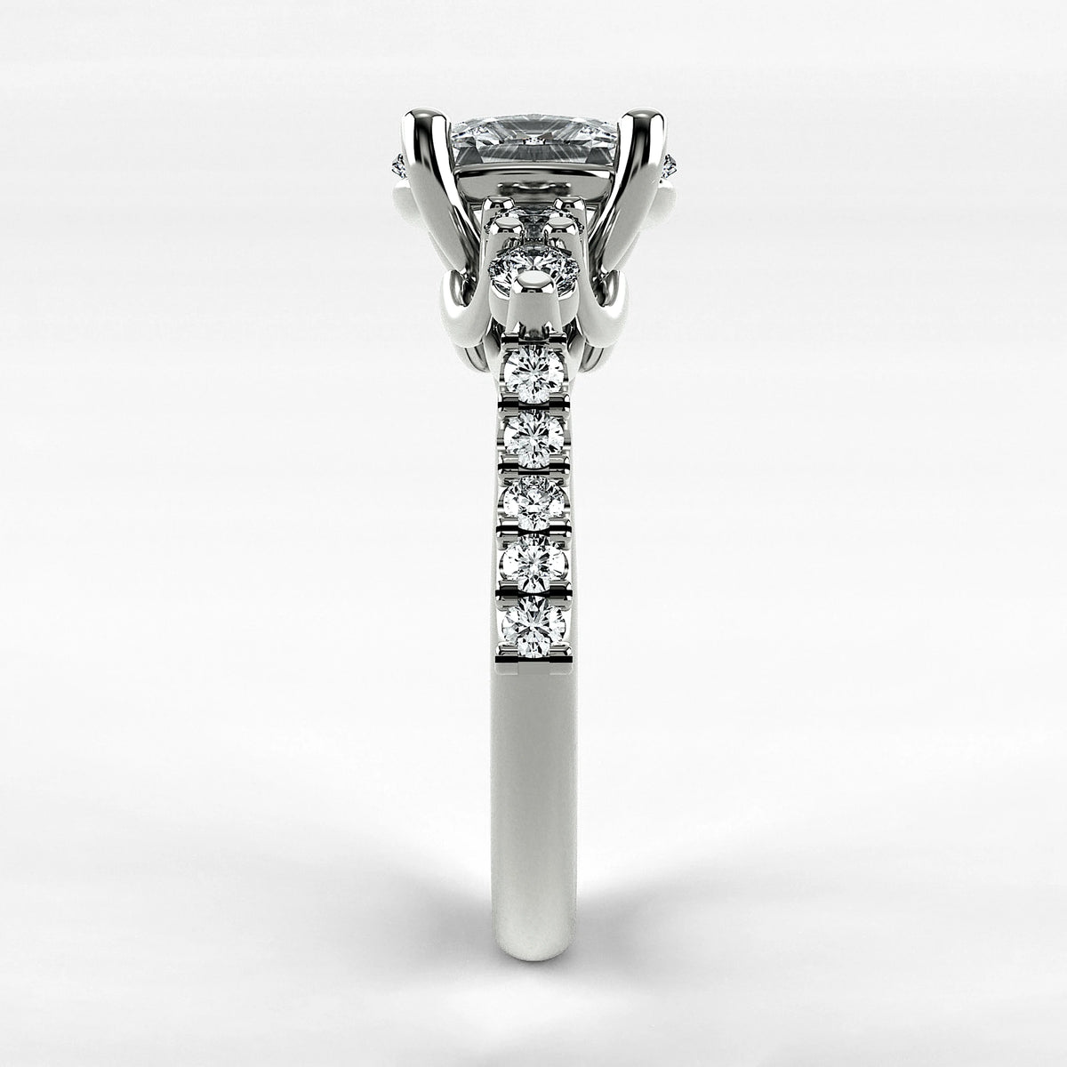 Anillo de Compromiso Noble - Oval en oro blanco - vista 2