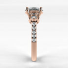 Anillo de Compromiso Noble - Oval en oro rosa - vista 2