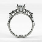 Anillo de Compromiso Noble - Oval en oro blanco - vista 3