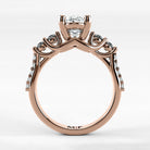 Anillo de Compromiso Noble - Oval en oro rosa - vista 3