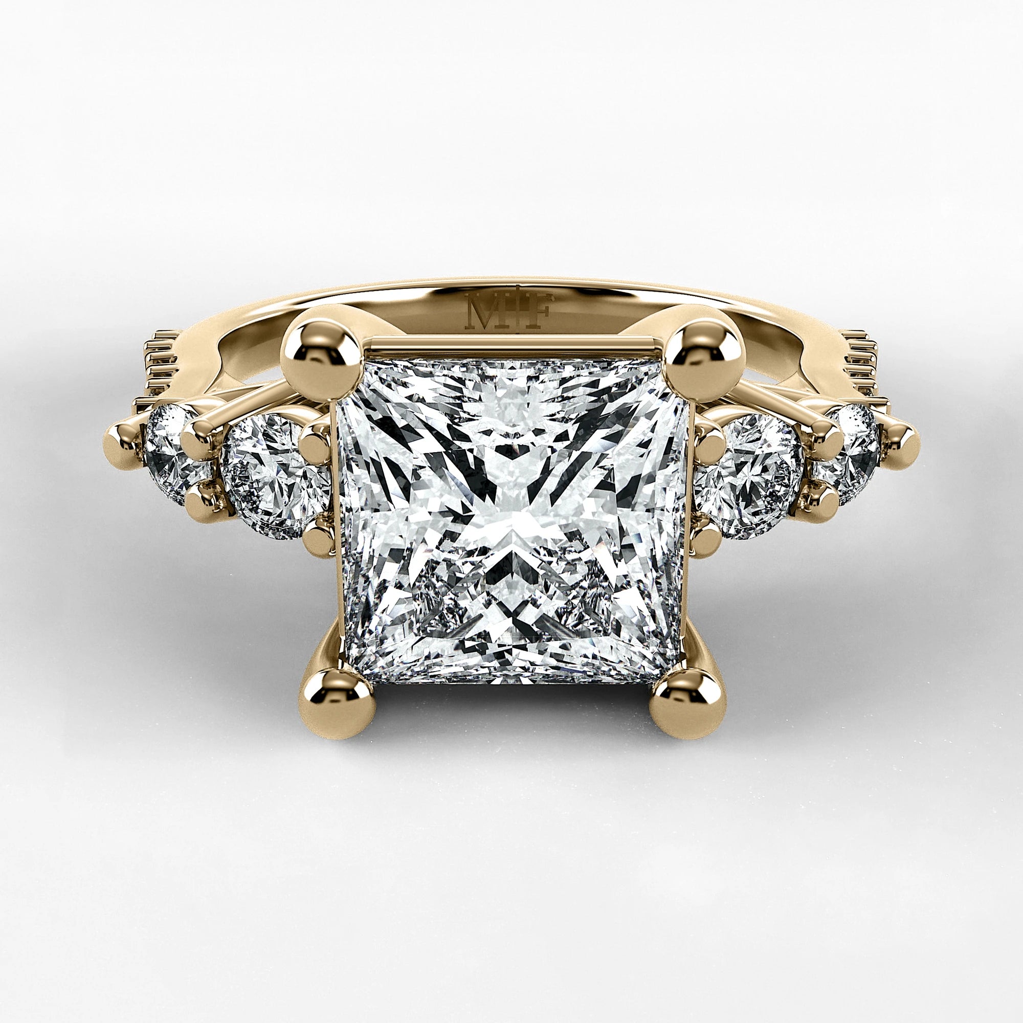 Anillo de Compromiso Noble - Princess en oro amarillo - vista 1
