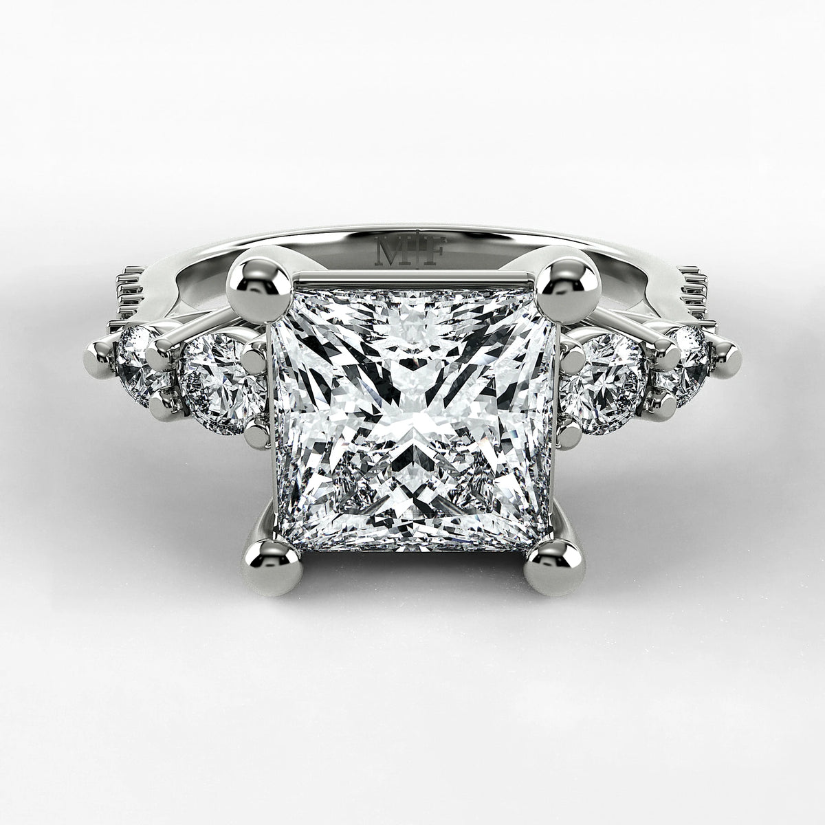 Anillo de Compromiso Noble - Princess en oro blanco - vista 1