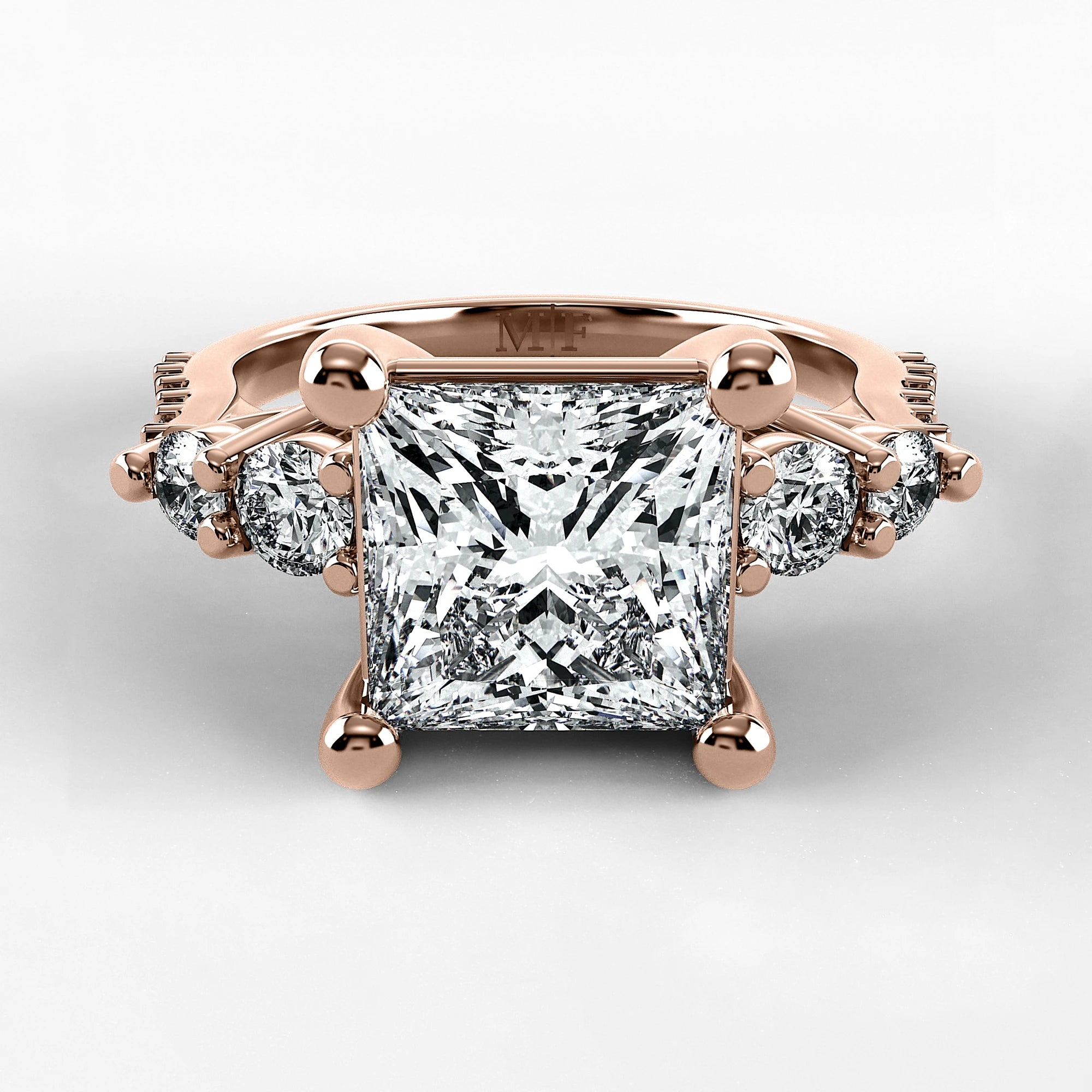 Anillo de Compromiso Noble - Princess en oro rosa - vista 1